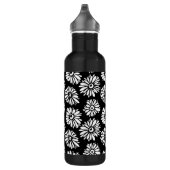 Bruine zwarte en witte bloemen waterfles  (Rechts)