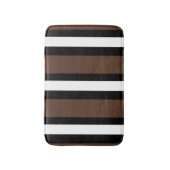 Bruine, zwarte en witte strepen badmat (Voorkant Verticaal)
