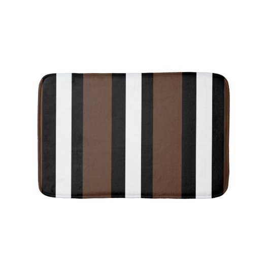 Bruine, zwarte en witte strepen badmat (Voorkant)
