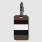 Bruine, zwarte en witte strepen bagagelabel (Voorkant (verticaal))