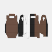 Bruine, zwarte en witte strepen bedankdoosjes (Uitgevouwen)