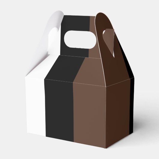 Bruine, zwarte en witte strepen bedankdoosjes (Voorkant Zijde)