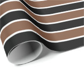 Bruine, zwarte en witte strepen cadeaupapier (Rol Hoek)