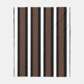 Bruine, zwarte en witte strepen fleece deken (Voorkant)