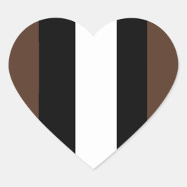 Bruine, zwarte en witte strepen hart sticker