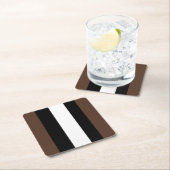Bruine, zwarte en witte strepen kartonnen onderzetters (Insitu)