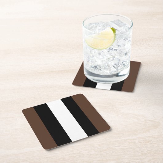 Bruine, zwarte en witte strepen kartonnen onderzetters (Insitu)