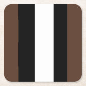 Bruine, zwarte en witte strepen kartonnen onderzetters (Voorkant)