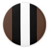 Bruine, zwarte en witte strepen keramische knop (Voorkant)