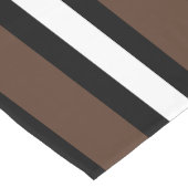 Bruine, zwarte en witte strepen korte tafelloper (Hoek)