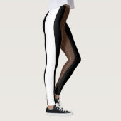 Bruine, zwarte en witte strepen leggings (Rechts)