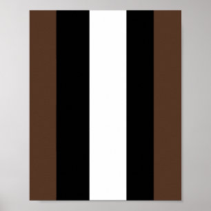 Bruine, zwarte en witte strepen poster