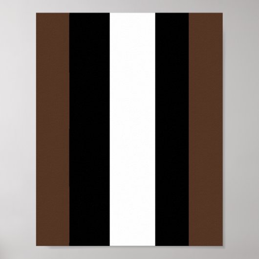Bruine, zwarte en witte strepen poster (Voorkant)