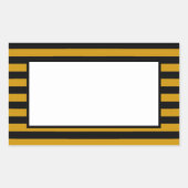 Bruine, zwarte en witte strepen rechthoekige sticker (Voorkant)