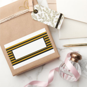 Bruine, zwarte en witte strepen rechthoekige sticker