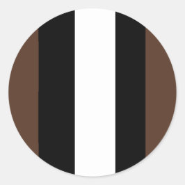 Bruine, zwarte en witte strepen ronde sticker