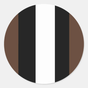 Bruine, zwarte en witte strepen ronde sticker