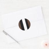 Bruine, zwarte en witte strepen ronde sticker (Envelop)