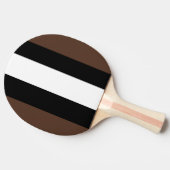 Bruine, zwarte en witte strepen tafeltennisbatje (Zijkant)