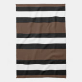 Bruine, zwarte en witte strepen theedoek (Verticaal)