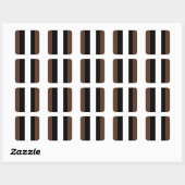 Bruine, zwarte en witte strepen vierkante sticker (Vel)