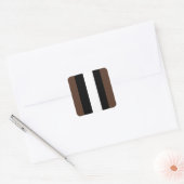 Bruine, zwarte en witte strepen vierkante sticker (Envelop)