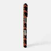 Bruine Zwarte Houndstooth Schotse ruit iPhone Hoesje (Rechterkant)