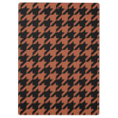 Bruine Zwarte Houndstooth Schotse ruit  Klembord (Achterkant)