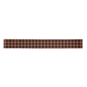Bruine Zwarte Houndstooth Schotse ruit Satijnen Lint