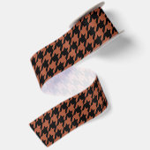 Bruine Zwarte Houndstooth Schotse ruit Satijnen Lint (Achterkant)