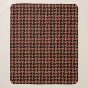 Bruine Zwarte Houndstooth Schotse ruit Sherpa Deken