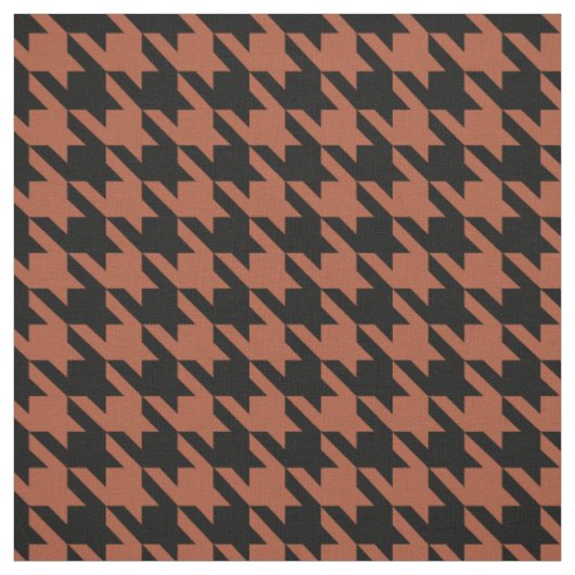 Bruine Zwarte Houndstooth Schotse ruit  Stof (Swatch)