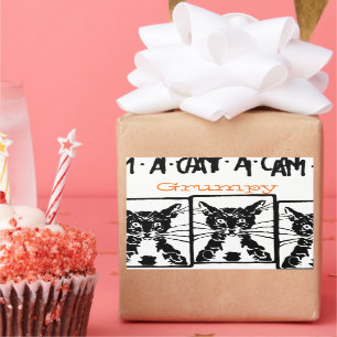 Bruine zwarte kat voor de bruine persoon of de kat rechthoekige sticker