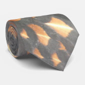 Bruine zwarte kippenveren Patroon Stropdas (Opgerold)