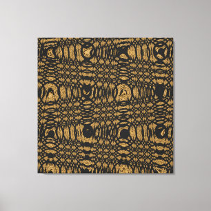 Bruine zwarte luipaard Moderne Abstracte golflengt Canvas Afdruk