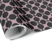 bruine zwarte polka dot check pattern mode cadeaupapier (Rol Hoek)