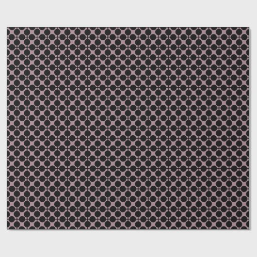 bruine zwarte polka dot check pattern mode cadeaupapier (Vlak)