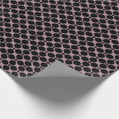 bruine zwarte polka dot check pattern mode cadeaupapier (Hoek)