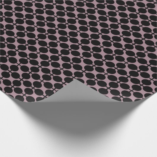 bruine zwarte polka dot check pattern mode cadeaupapier (Hoek)