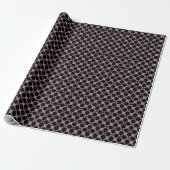 bruine zwarte polka dot check pattern mode cadeaupapier (Uitgerold)