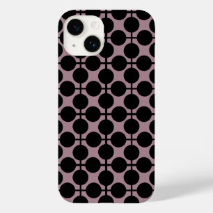 bruine zwarte polka dot check pattern mode Case-Mate iPhone 14 hoesje