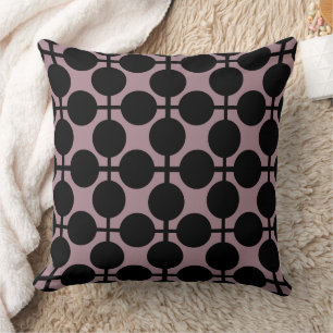 bruine zwarte polka dot check pattern mode kussen