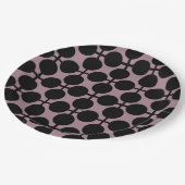 bruine zwarte polka dot check pattern mode papieren bordje (Gekanteld)