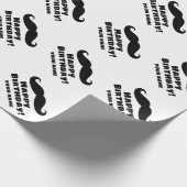 Bruine zwarte snor, Birthday Cadeaupapier (Hoek)