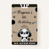Bruine Zwarte Vis Botten Puppy Dog Verjaardag VIP  Badge (Voorkant)