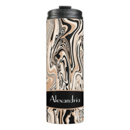 Bruine zwarte Waterverf zwenkt patroon aan Thermosbeker