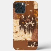 Bruine zwarte witte bloemen Case-Mate iPhone case (Achterkant)