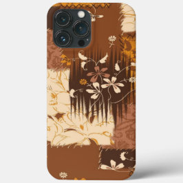 Bruine zwarte witte bloemen Case-Mate iPhone case