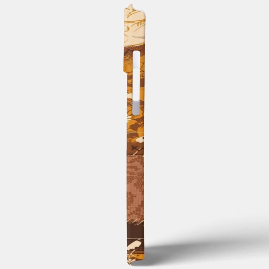 Bruine zwarte witte bloemen Case-Mate iPhone case (Achterkant / Links)