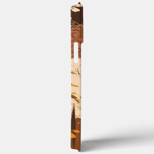 Bruine zwarte witte bloemen Case-Mate iPhone case (Achterkant / Rechts)